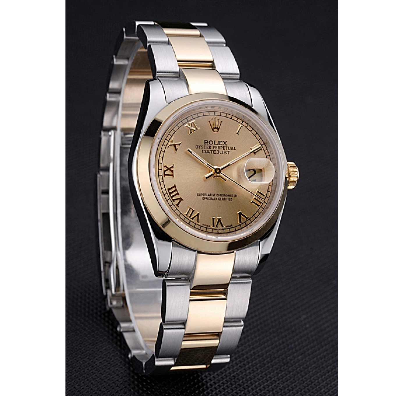Aaa fake watches And Gold Dial Gold Case Rolex 622265 Datejust Steel Stainless 0712